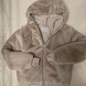 Athleta light grey faux fur coat. Worn Once
